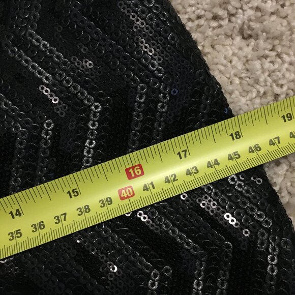 Art Deco Banana Republic Black Zig-Zag Sequin Sleeveless Shift Dress - Picture 11 of 13